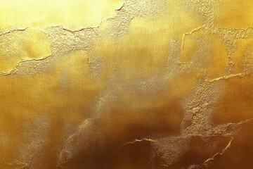 Naklejka premium textured metallic gold surface with cracked plaster patches and warm shimmering sheen evoking luxury and aged opulence