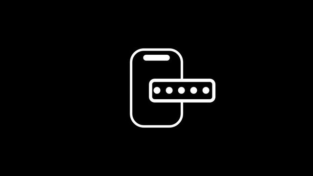 Mobile phone icon with a password field overlay indicates a secure biometric or alphanumeric login process for accessing sensitive personal devices