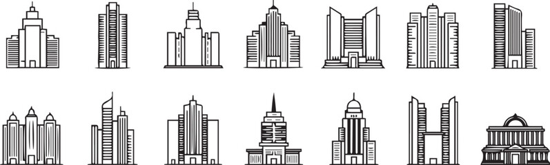 Obraz premium Architectural sketches of modern city skyscrapers