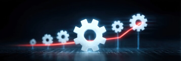 Fototapeta premium Operational scalability improves as productivity drives output, efficiency guides utilization, capacity expands, and consistency remains intact