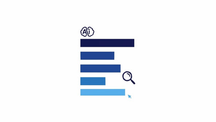 Fototapeta premium Magnifying glass over bar graph chart.