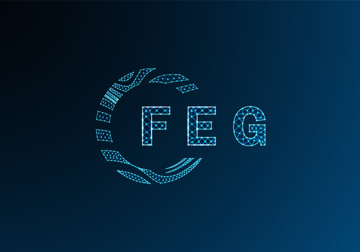 FEG low poly letter logo vector design. FEG lower poly logo design. FEG unique low poly logo design.