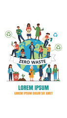 Fototapeta premium Diverse people promoting zero waste and sustainable living