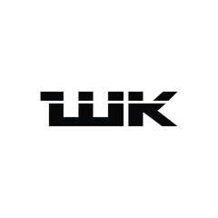 Fototapeta premium WK monogram logo design letter text name symbol monochrome logotype alphabet character simple logo