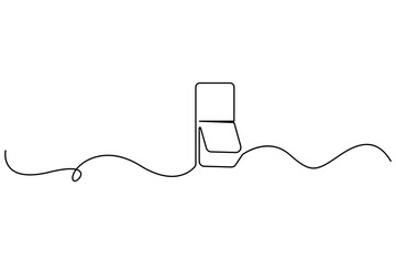 Obraz premium Minimal wall light switch one line drawing home electricity concept 