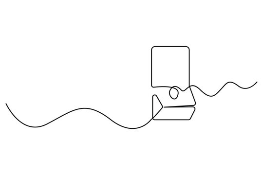 Minimal wall light switch one line drawing home electricity concept
