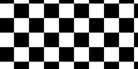 Obraz premium Chessboard pattern with black and white color. Black white finish line icon with checkered flag pattern. Simple black and white checkered abtract background. Black white checkerboard seamless pattern.