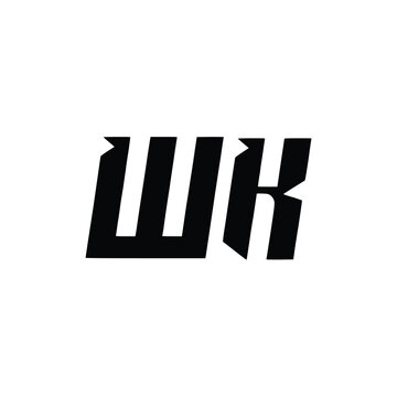 WK monogram logo design letter text name symbol monochrome logotype alphabet character simple logo