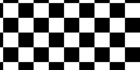 Fototapeta premium Chessboard pattern with black and white color. Black white finish line icon with checkered flag pattern. Simple black and white checkered abtract background. Black white checkerboard seamless pattern.