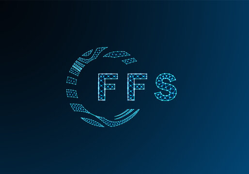 FFS low poly letter logo vector design. FFS lower poly logo design. FFS unique low poly logo design.