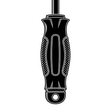 Screwdriver handle with grip detail.