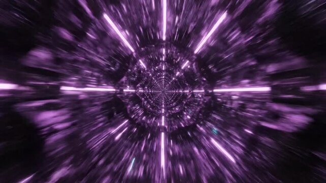 Abstract purple light burst with radial lines and a glowing center on a dark background with a futuristic and dynamic mood.