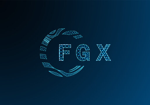 FGX low poly letter logo vector design. FGX lower poly logo design. FGX unique low poly logo design.