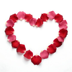 Pink rose and heart shaped gift box on a wooden background for a romantic celebration