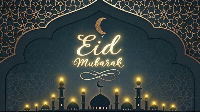 Dark Elegant Eid Mubarak 4K Video.