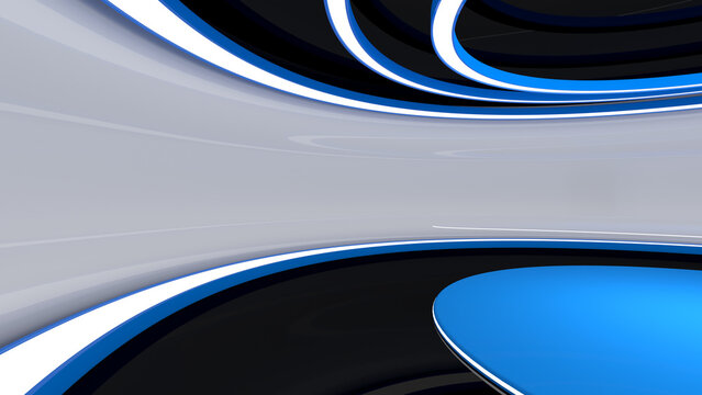 Blue Studio. Blue wall with light. Blue background. Blue back drop. 3d rendering