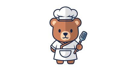 Fototapeta premium Cartoon Bear Chef Character Illustration.