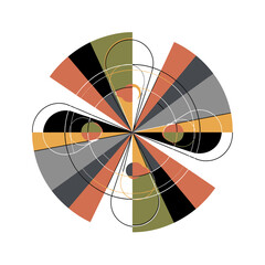 Obraz premium Abstract radial pattern with geometric shapes and warm colors