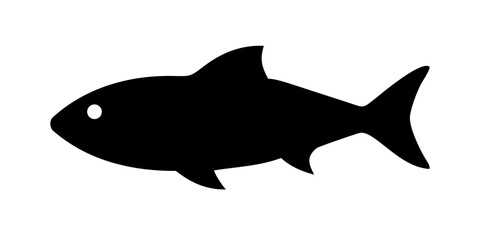 Fototapeta premium Sardine Fish Silhouette Vector - Marine Herring Seafood Minimalist Aquatic Life Graphic
