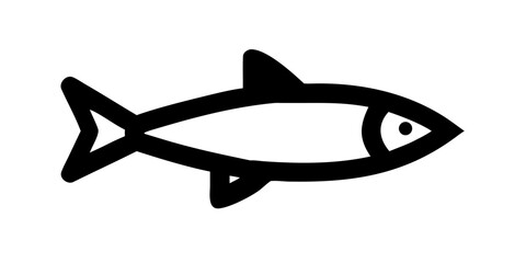 Fototapeta premium Sardine Fish Silhouette Vector - Marine Herring Seafood Minimalist Aquatic Life Graphic