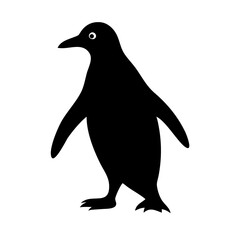 Fototapeta premium Cute Baby Penguin Silhouette Vector - Adorable Antarctic Bird Chick Minimalist Polar Graphic