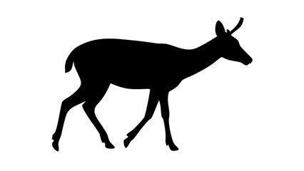 Fototapeta premium Baby Deer Fawn Silhouette Vector - Spotted Doe Calf Woodland Animal Forest Graphic
