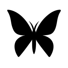 Symmetrical Butterfly Silhouette Vector - Minimalist Monarch Wing Graphic Icon