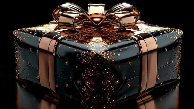 Luxurious Black Velvet Box with Gold Glitter Detail, Elegant Gift Packaging, Premium Product Display, High-End Aesthetic.