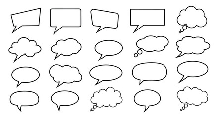 Fototapeta premium Collection of Diverse Speech Bubbles and Thought Clouds.