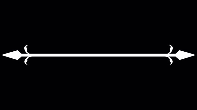 Elegant White Arrow Divider on Black Background for Design Elements and Transitions.