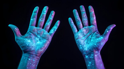 bacteria on hand in uv light
