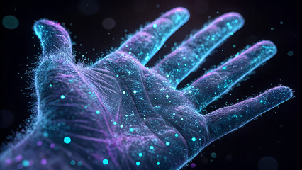 bacteria on hand in uv light