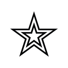 Obraz premium A black star symbol on a white background with bold lines and geometric shape