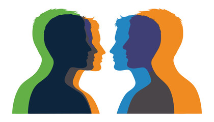 Fototapeta premium Gender equality business silhouette: diverse professional figures