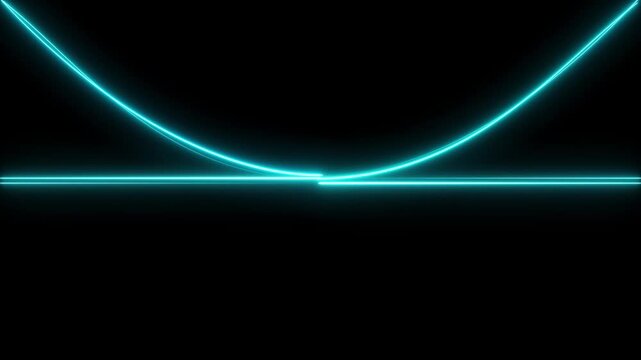 A glowing minimal neon line icon design and diffusion and energy pulse, perfect for futuristic technology. Straight neon laser line with subtle light on black background.