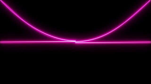 A glowing light streak neon line icon design and diffusion and energy pulse, perfect for futuristic technology. Straight neon laser line with subtle light on black background.
