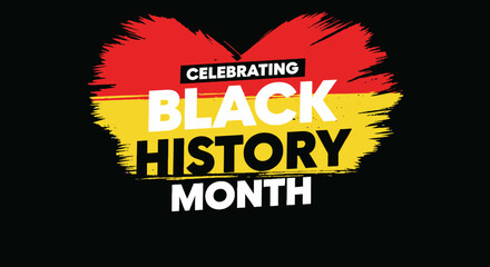 Celebrating Black History Month with Red, Yellow, and Black Heart Design
