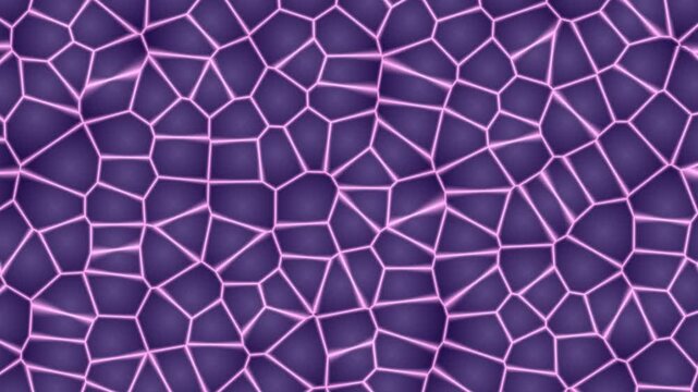 Purple Abstract Voronoi Pattern Glowing Cell Animation