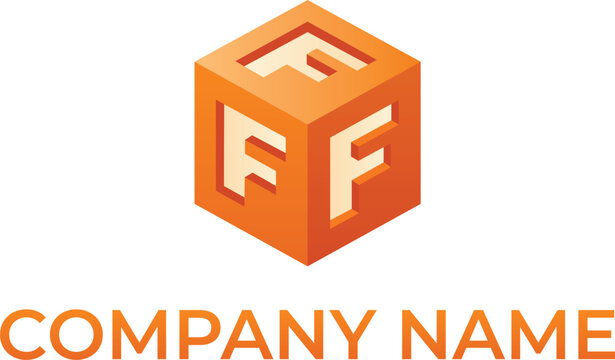 3d F Letter Cube Logo
