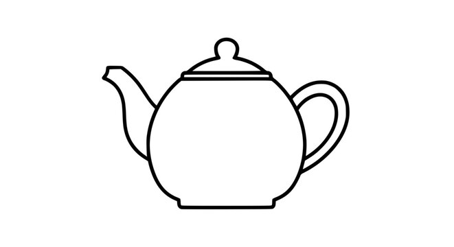 Teapot Outline Vector Icon Classic Tea Pot Design for Web and App UI