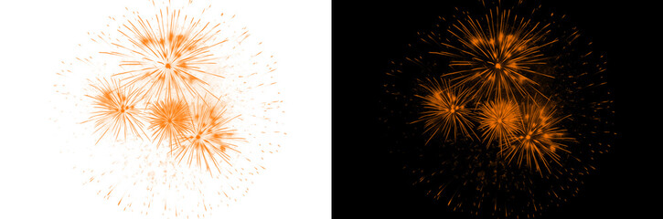 Radiant Fireworks Sparkler Burst: Light Trails Across White and Black Backgrounds