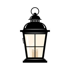 Vintage lantern icon isolated on transparent background