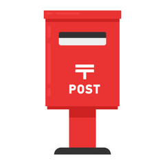 Japan mailbox isolated on PNG. Japan post vector.  sign. Japan mailbox vector.