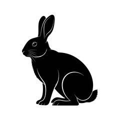 Obraz premium Rabbit Side Profile Silhouette Vector Icon