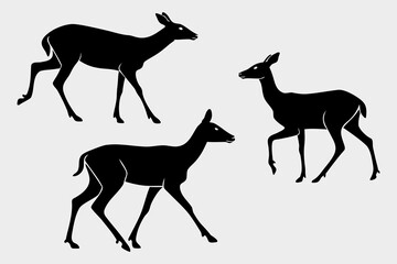 Obraz premium “Running Horse Silhouettes Set Black Stallion Vector Illustration Collection”