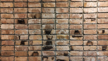 Brick wall textured with placing in a straight line