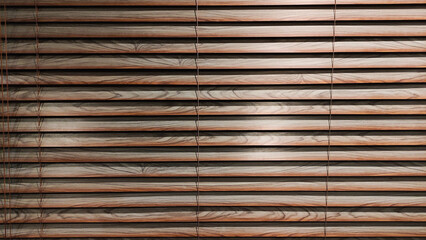 Wood blinds or shades with brown texture background