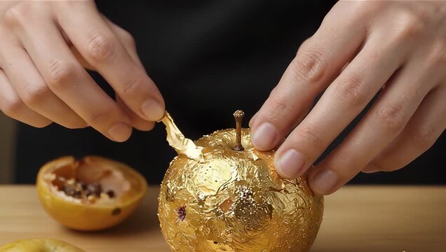 Golden Apple Decoration: Crafting a Unique Edible Artwork