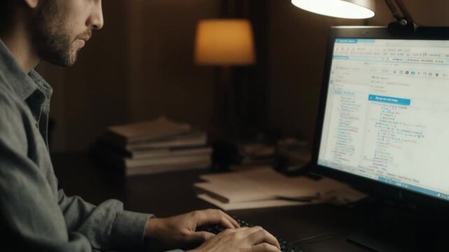 Person typing on computer keyboard.