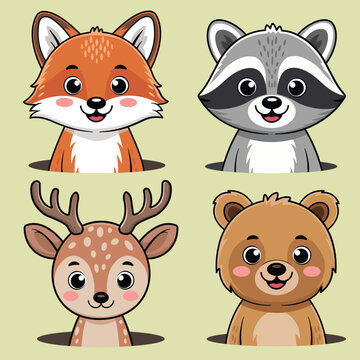 Sweet Forest Creatures &ndash; Animal Mascot Vector Collection